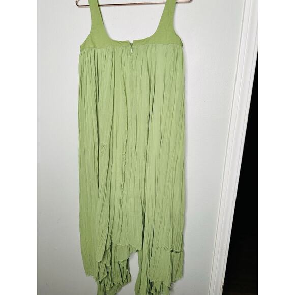 BIBHU MOHAPATRA Green Flowy Empire Maxi Shift Style Sleeveless Dress Size 2 - Picture 6 of 16